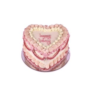 Szív alakú szülinapi torta Bridgerton stílusban