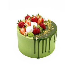 Pisztácia-eper torta