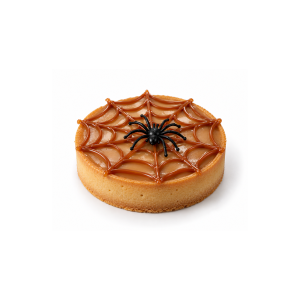 Halloween pókhálós sós karamellás tart